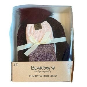 Bearpaw hat and boot socks box